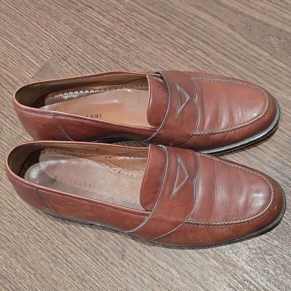 Men\'s Magnanni Penny Loafers Dress Shoes Genuine 10M